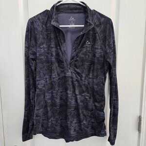 Paradox Women's Black & Purple Half-Zip Long Sleeve Shirt M